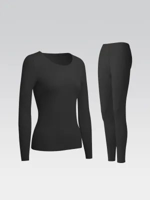 Women's Thermal Underwear Long Johns Base Layer Set Scoop Neck