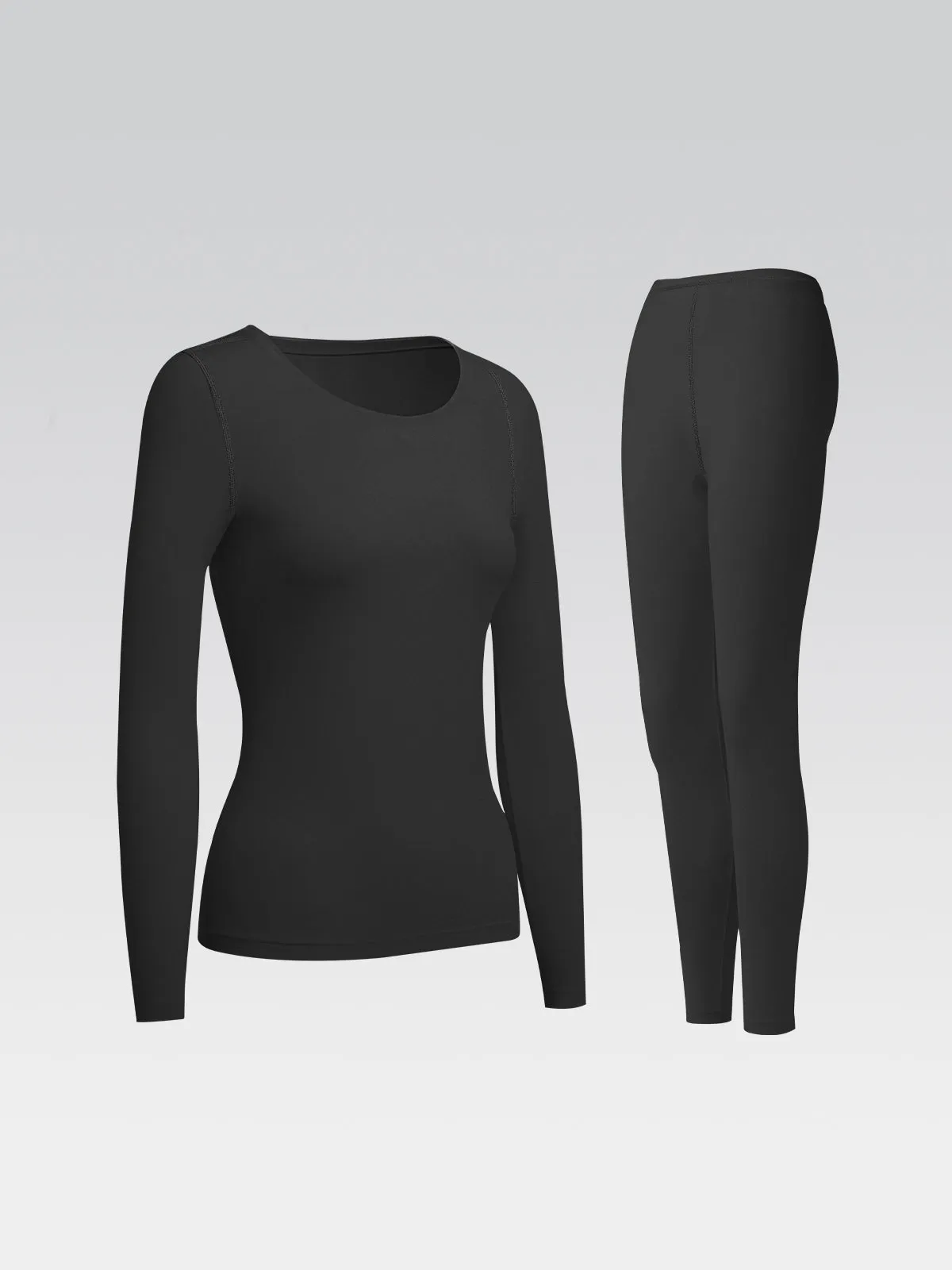 Women's Thermal Underwear Long Johns Base Layer Set Scoop Neck