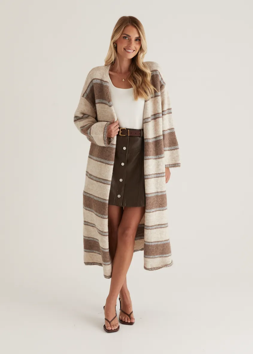 Yourta Cardigan - Brown Stripe