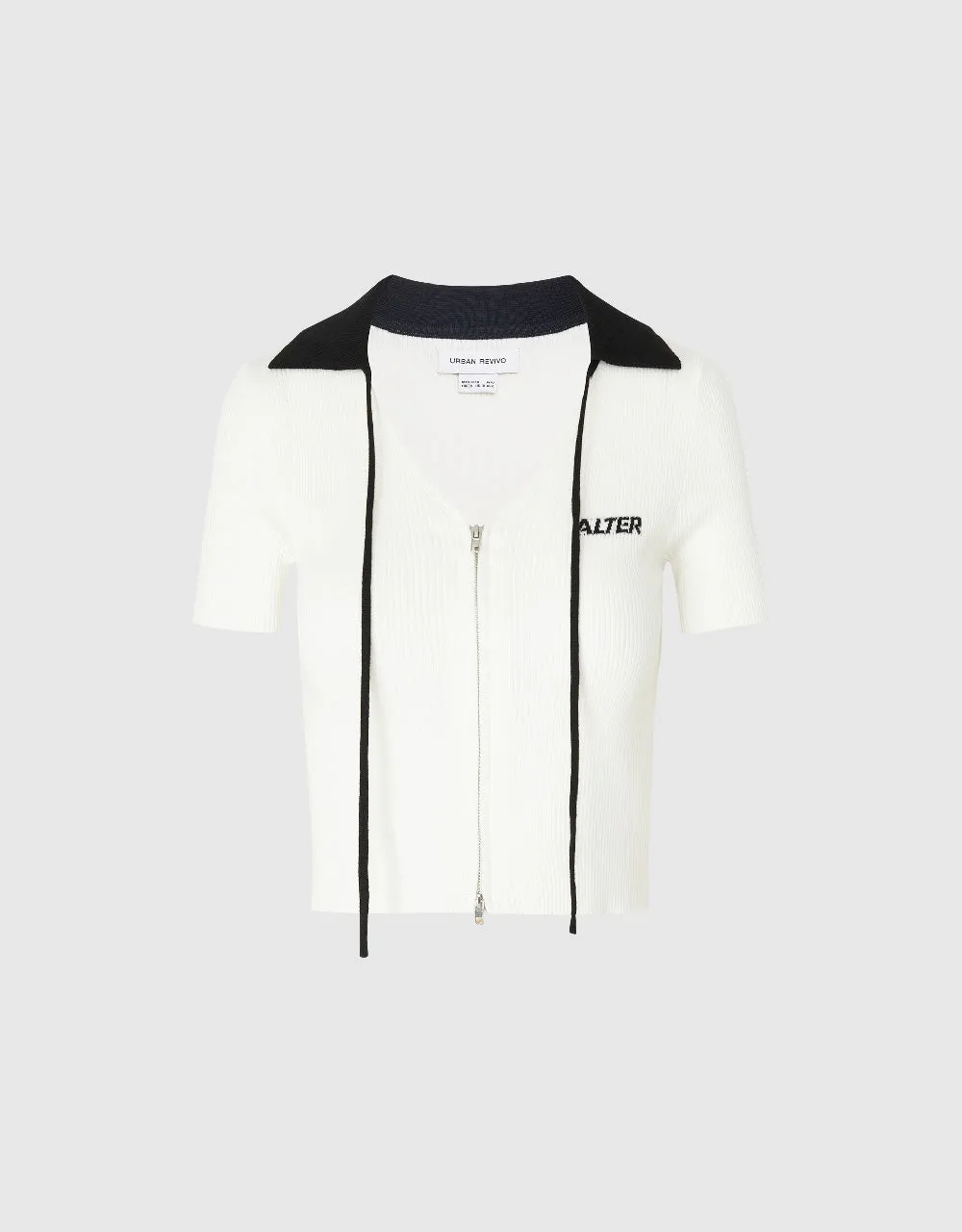 Zipper Front Knitted Cardigan