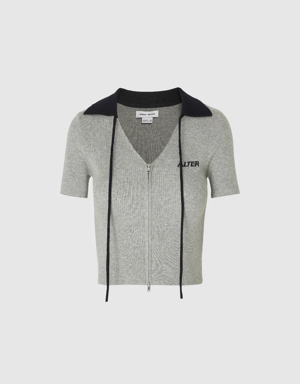 Zipper Front Knitted Cardigan